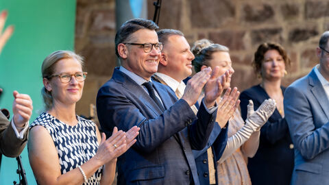 Ministerpräsident Boris Rhein und seine Frau Tanja Raab-Rhein Ministerpräsident Boris Rhein und seine Frau Tanja Raab-Rhein