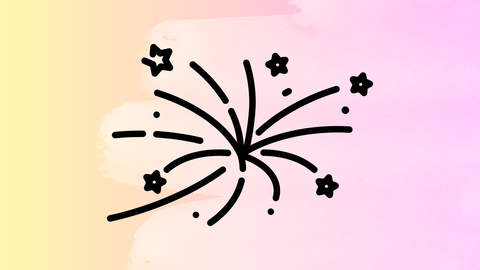 Gezeichnet: Funken sprühende Sternchen